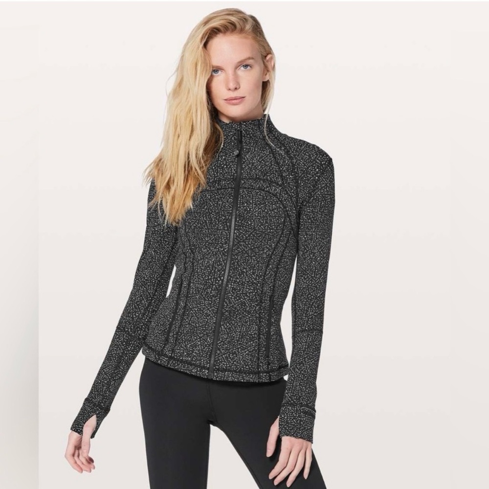 lululemon Black & White Speckled Full-Zip Define Jacket size 4